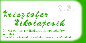 krisztofer mikolajcsik business card